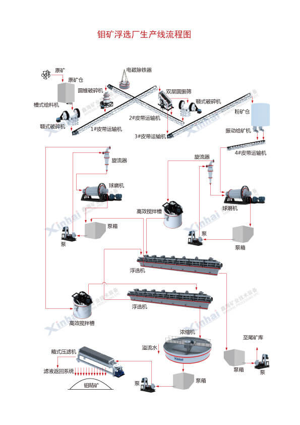 钼矿选矿工艺流程图